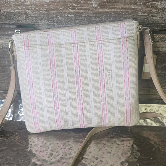 Coach Legacy Weekend Ticking Stripe Med Swingpack Crossbody Bag - Picture 1 of 7